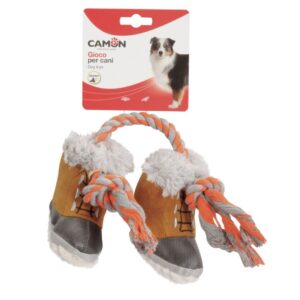 Camon-Scarponcini in peluche con corda e squeaker