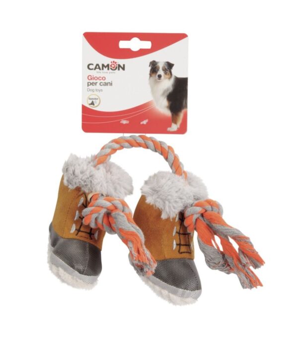 Camon-Scarponcini in peluche con corda e squeaker