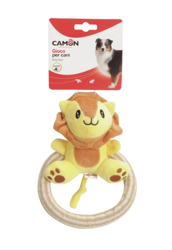 Camon-Gioco peluche leone con squeaker per cani