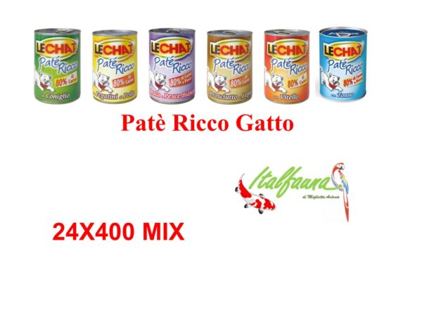 LECHAT Patè Ricco Gatto 24X400 gr Gatti pate' Gusti Mix
